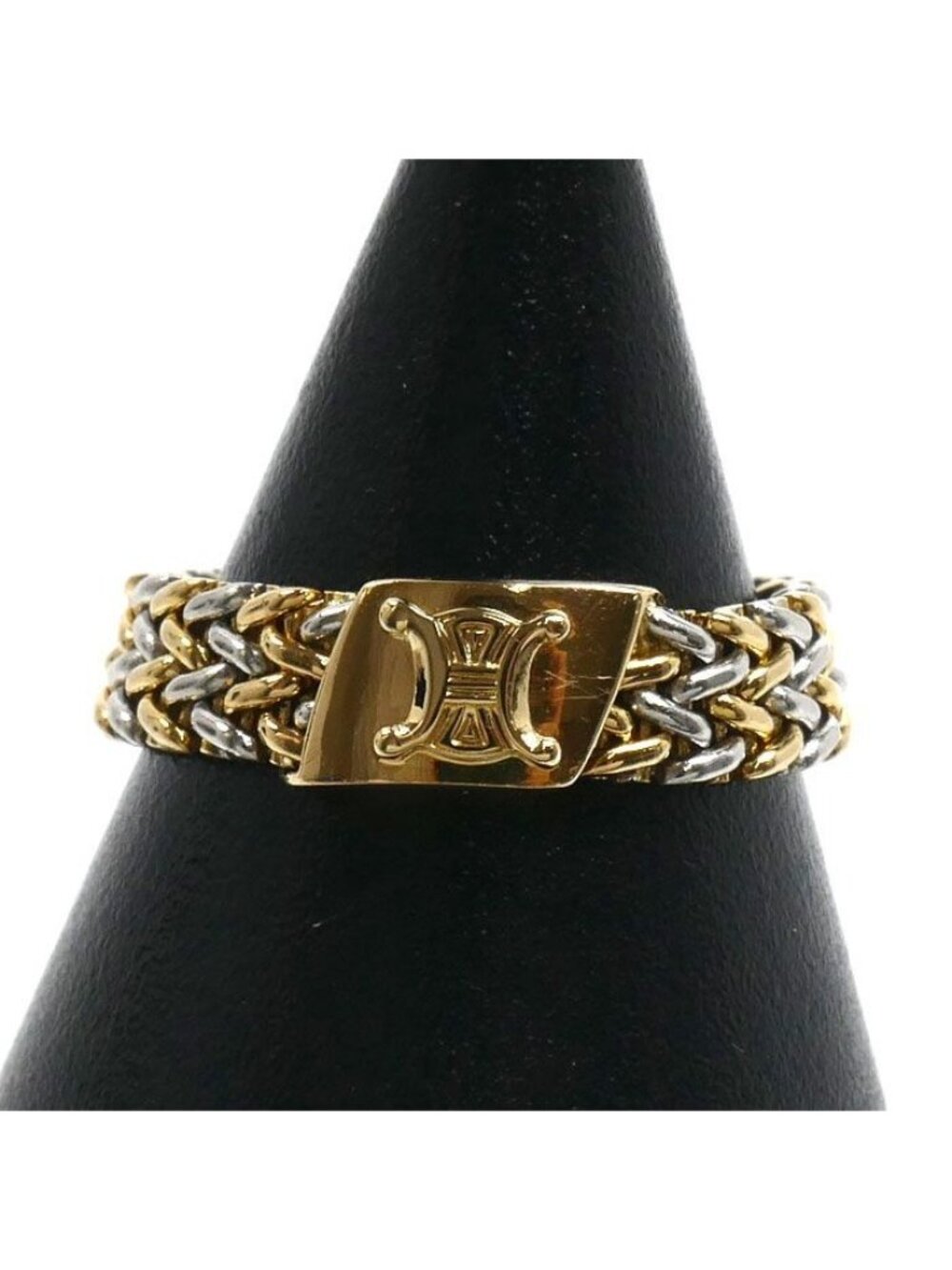 Celine 18K Yellow Gold 18K White Triomphe Ring